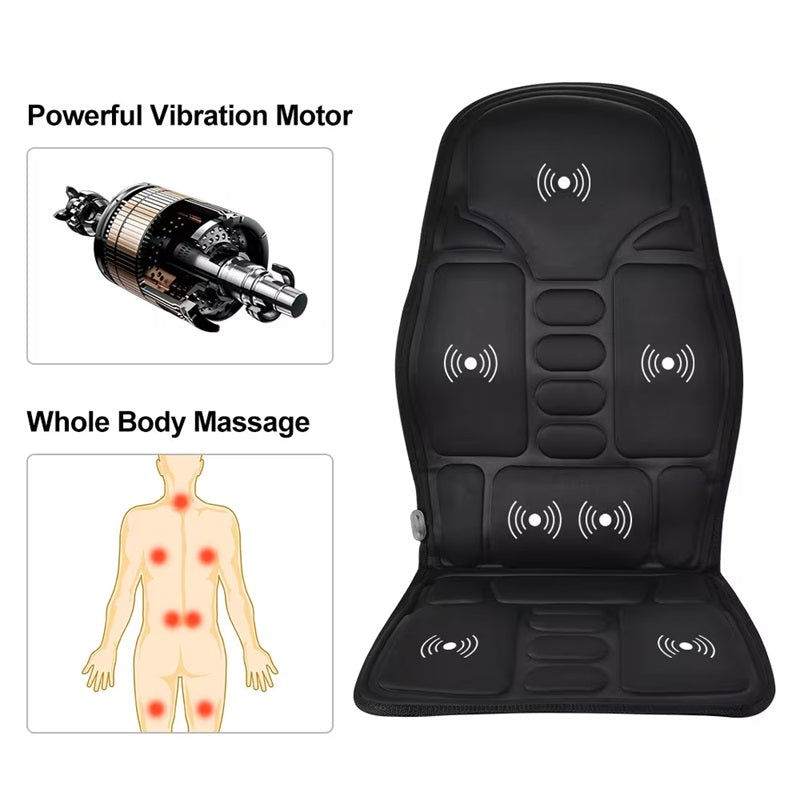 Electric Massage Chair Pad with Soothing Heat Therapy, Ideal for Home and Car