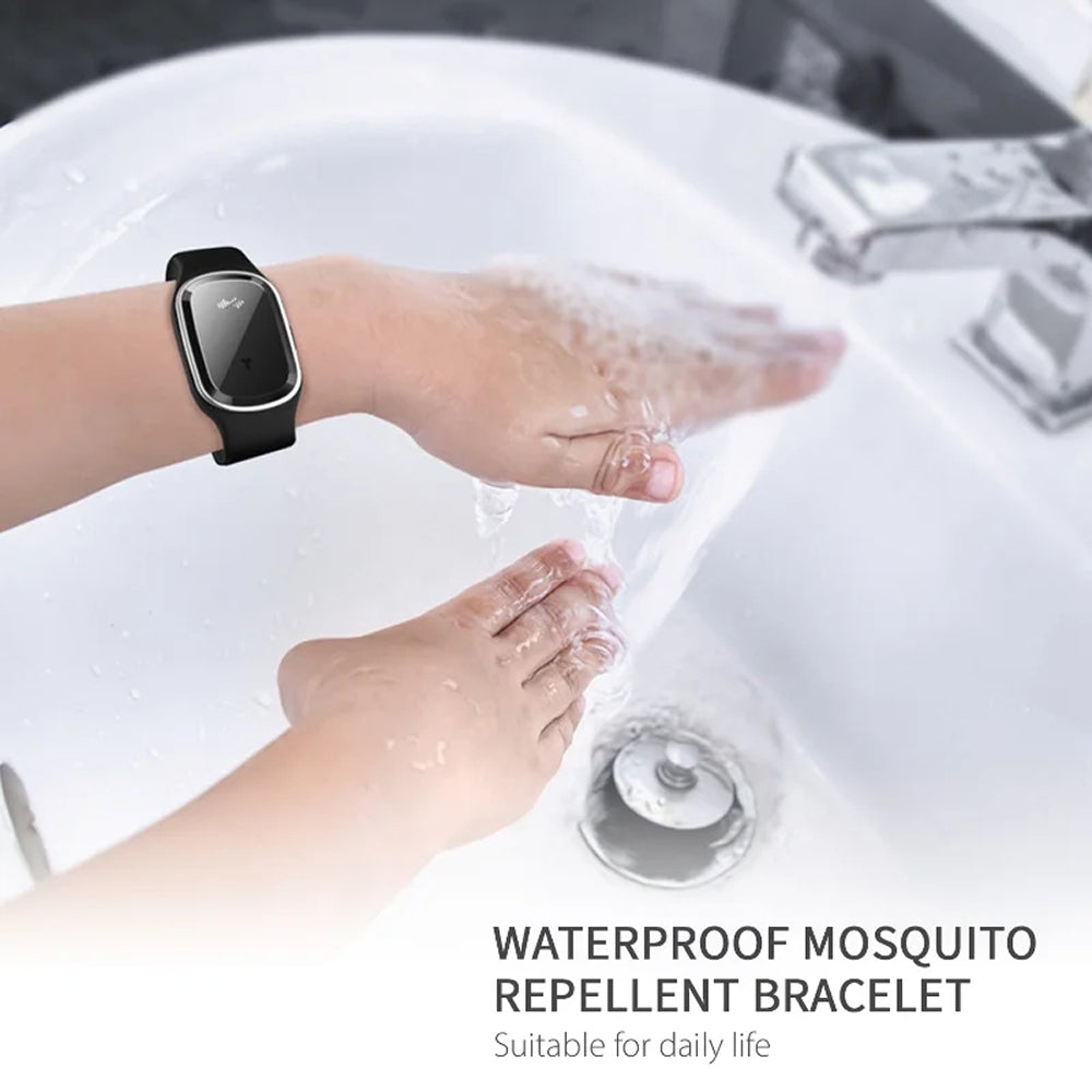 Ultrasonic Mosquito Repellent Bracelet with Adjustable Silicone Band and 130-Hour Battery, Pack of 2