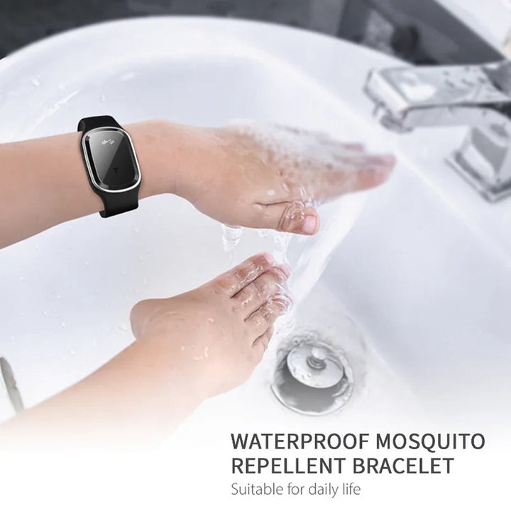 Ultrasonic Mosquito Repellent Bracelet with Adjustable Silicone Band and 130-Hour Battery, Pack of 2