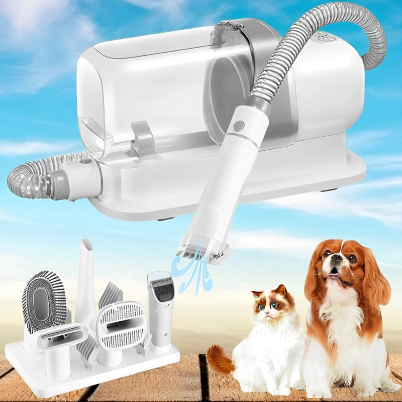 5-in-1 Dog Grooming Kit with with Pet Hair Vacuum and Clipping Tools