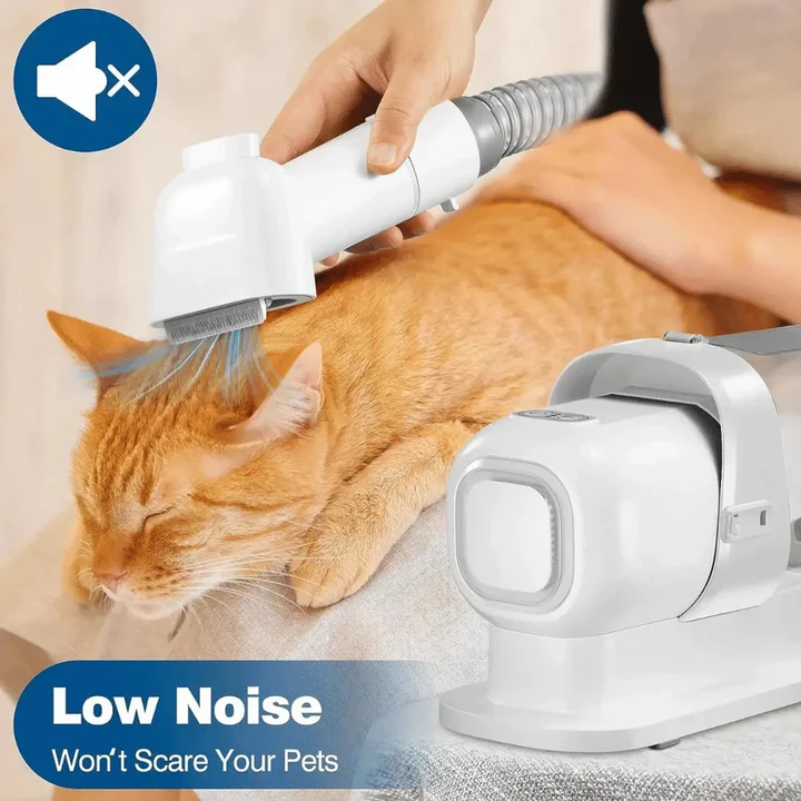 Low-Noise Dog Grooming Vacuum with Full Pet Hair Clippers and Brush Kit