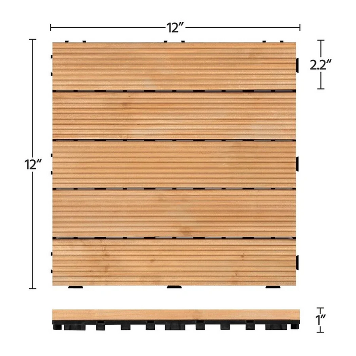 Interlocking Outdoor Patio Wood Flooring Deck Tiles 27Pcs