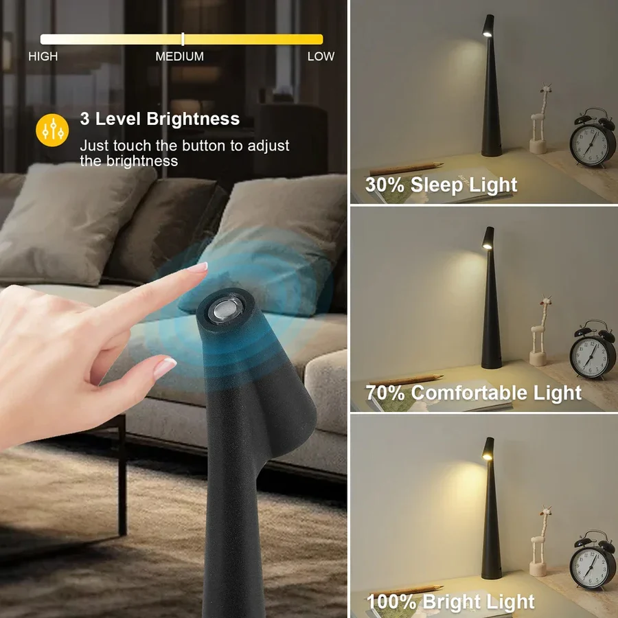 Touch Control Reading Light with Tri colour Dimming