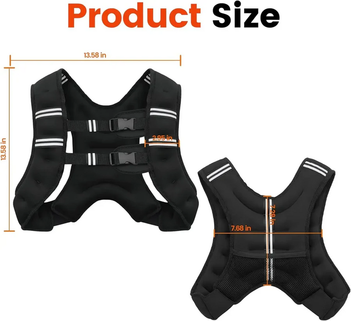 Adjustable Weighted Vest with Reflective Stripes