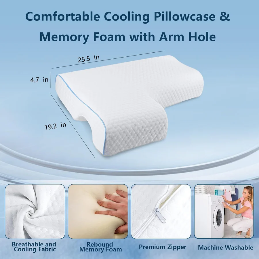 Orthopaedic Couple Pillow with Arm Tunnel for Cuddling
