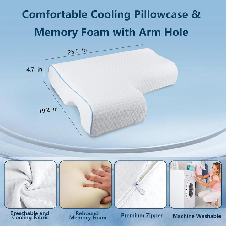 Orthopaedic Couple Pillow with Arm Tunnel for Cuddling