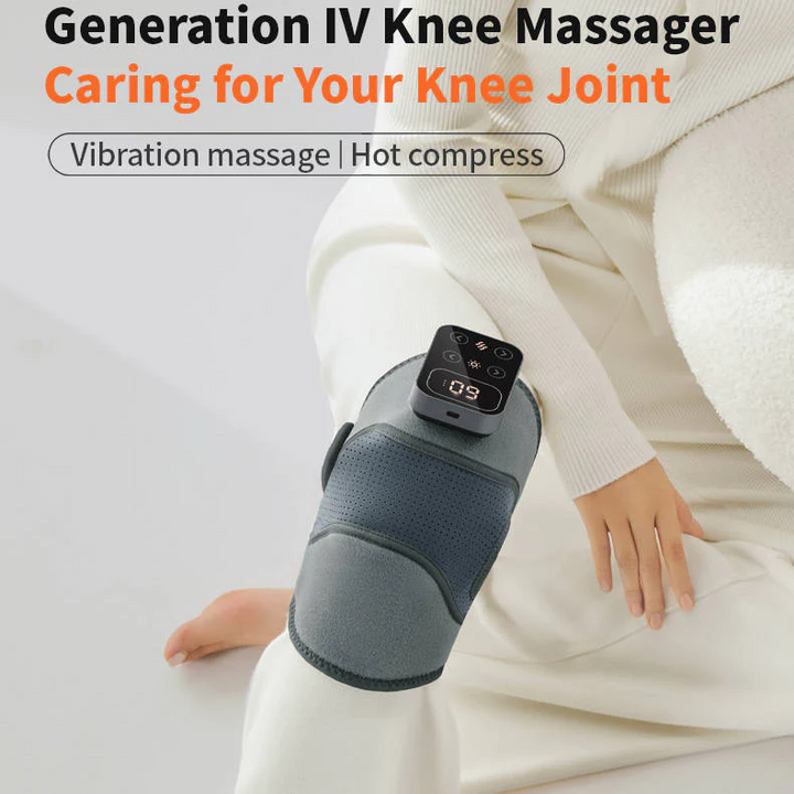 Cordless Knee Massager with Heat Vibration for Pain Relief