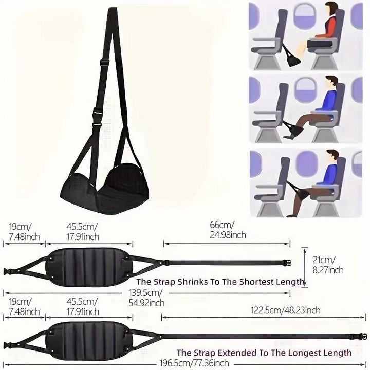 2-Pack Foot Hammock, Portable Travel and Under-Desk Leg Rest with Adjustable Straps