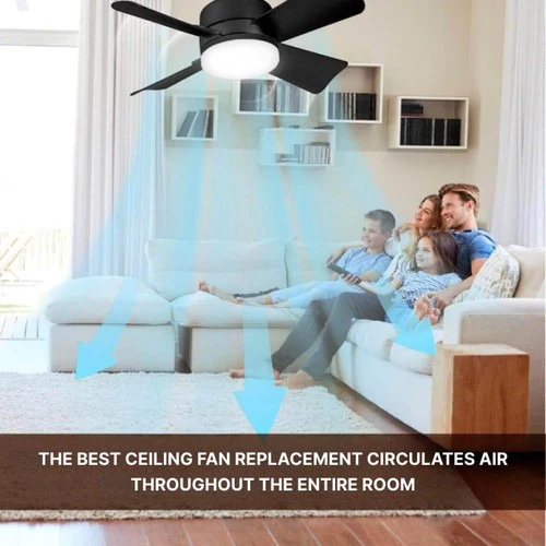 Ceiling Light Fan with LED, E27 Socket Mount with Remote Control