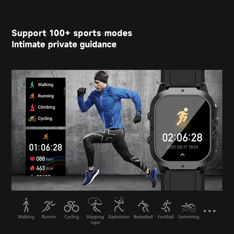 Waterproof Smartwatch,  Fitness Tracking, Bluetooth 5.0