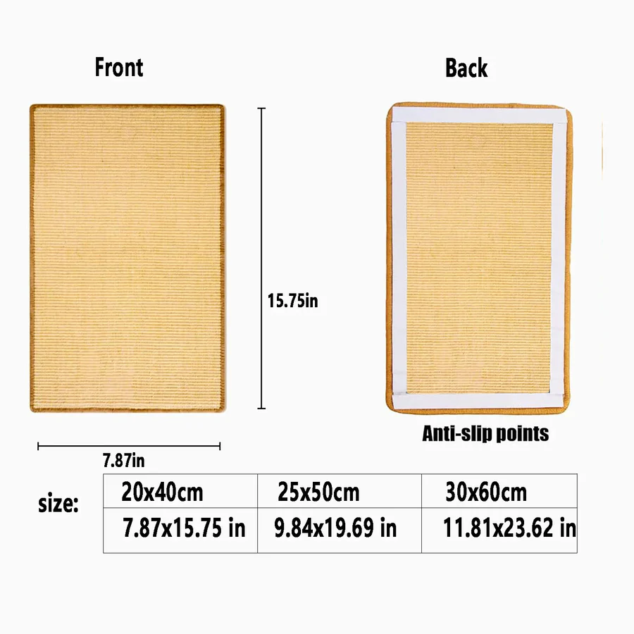 Sisal Cat Scratcher Board Mat, Durable Scratch Pad for Cats