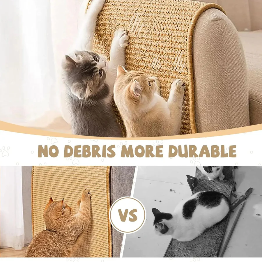 Sisal Cat Scratcher Board Mat, Durable Scratch Pad for Cats