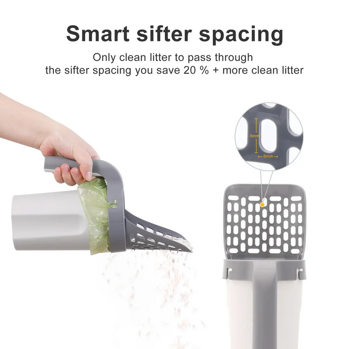 All in One Cat Litter Scoop, grey
