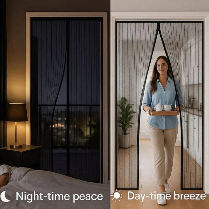 Adjustable Magnetic Screen Door for Insect Protection