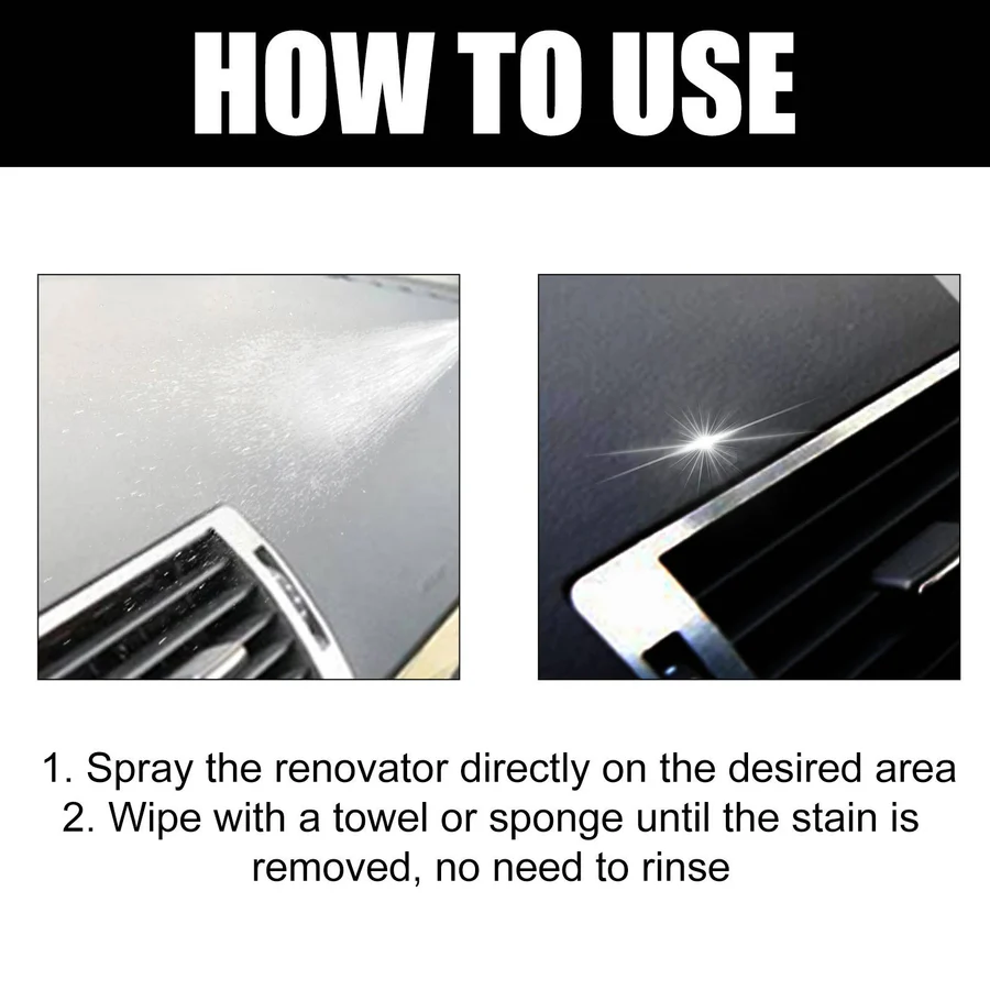 Car Interior Cleaner Spray, Multi-Surface Formula with UV Protection