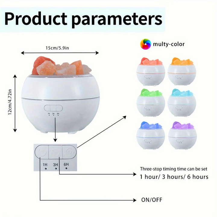 3 in 1 Salt Lamp Essential Oil Diffuser