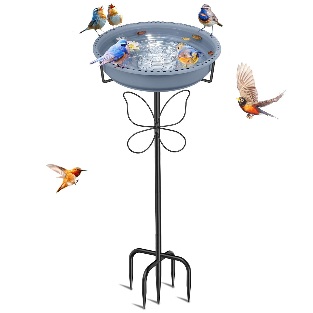 Outdoor Bird Bath and Bird Feeder, Freestanding Garden Birdbath with Removable Bowl