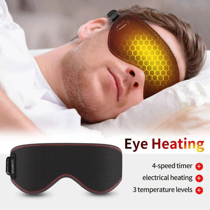 Heated Eye Mask for Dry Eyes and Dark Circles, 3 Heat Levels Hot Compress for Sleep and Massage