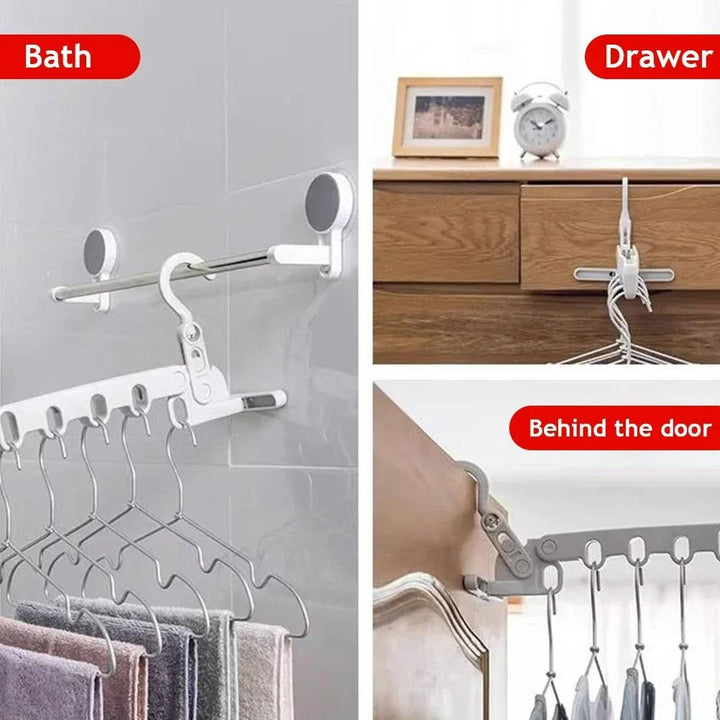 5 Hole Portable Clothes Hanger Wall Mount Space Saving