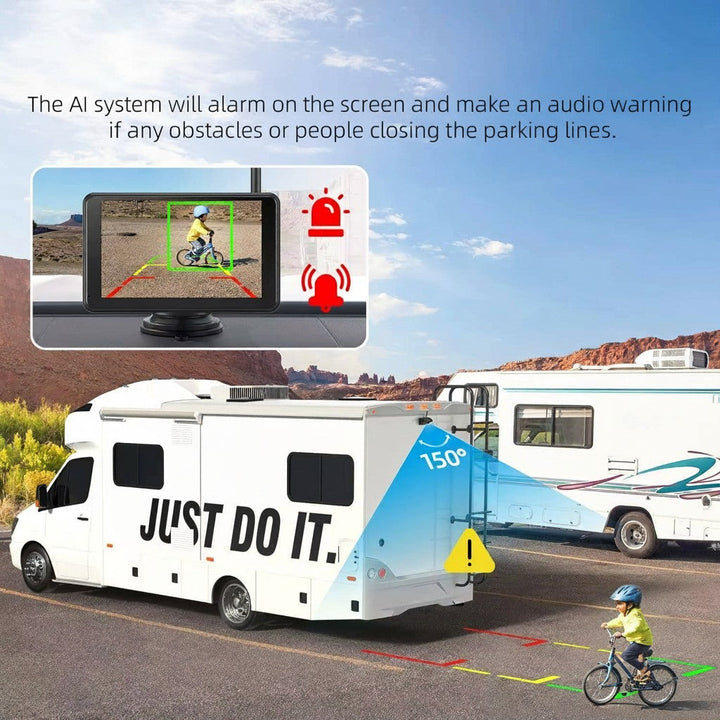 Wireless Solar Backup Camera Kit, HD 1080P 7 Monitor for RV Truck Trailer Camper