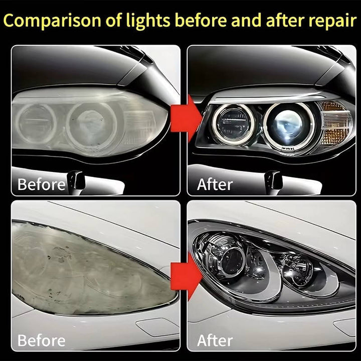 Instant Clear Headlight Restoration Repair Kit for All Vehicle Models, No Polishing Required, 2 Pieces