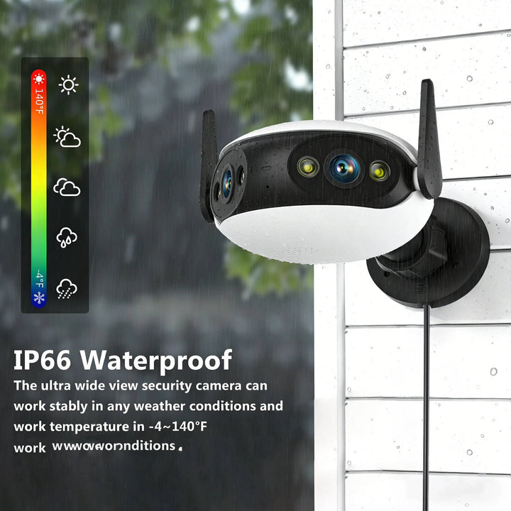 4K 8MP Outdoor WiFi Security Camera 180 Degree, Panoramic Night Vision Motion Detection Surveillance Camera