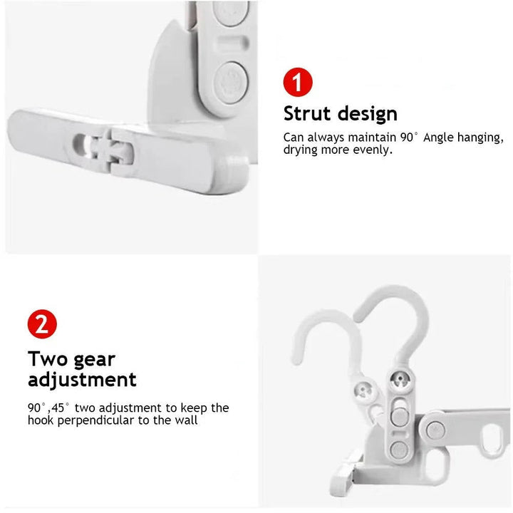 5 Hole Portable Clothes Hanger Wall Mount Space Saving