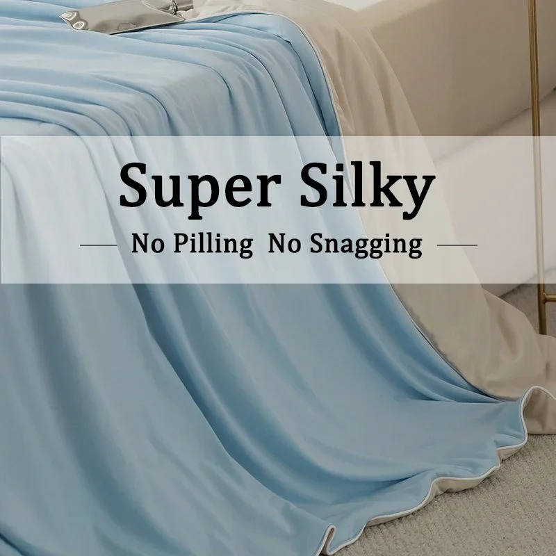 Ice Silk Cooling Blanket, Summer Comforter, Lightweight, for Hot Sleepers