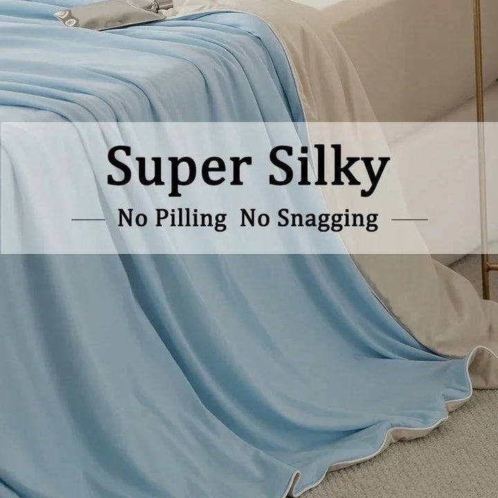 Ice Silk Cooling Blanket, Summer Comforter, Lightweight, for Hot Sleepers