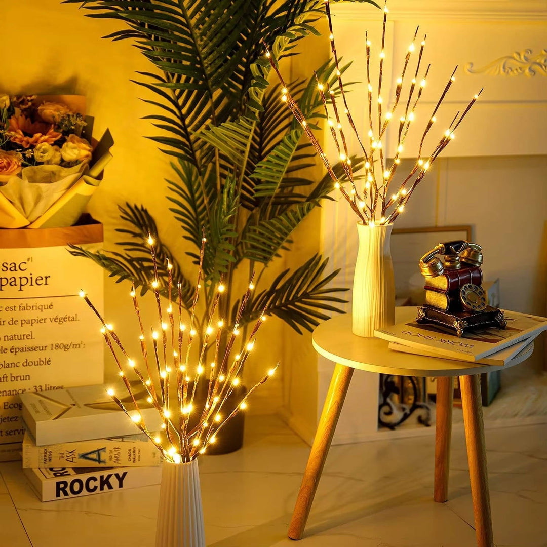 3 Pack USB Powered Prelit Twig Lights, 60 LED Decorative Branch Lights for Vases and Indoor Home Decor (Warm Glow)