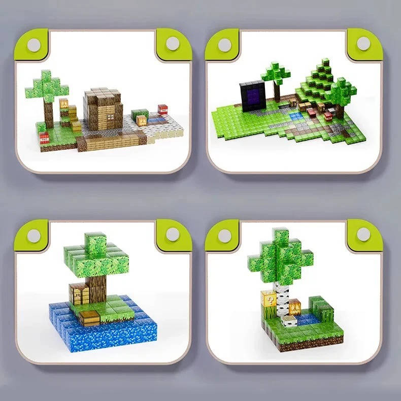 205pcs Magnetic Building Blocks with Storage Box and Figurines