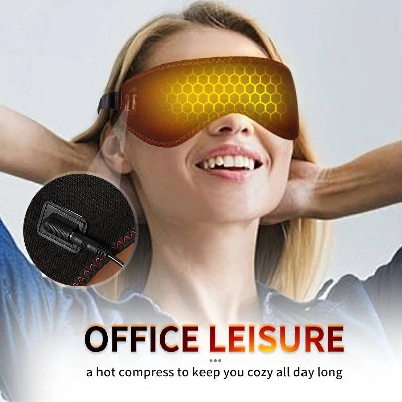 Heated Eye Mask for Dry Eyes and Dark Circles, 3 Heat Levels Hot Compress for Sleep and Massage