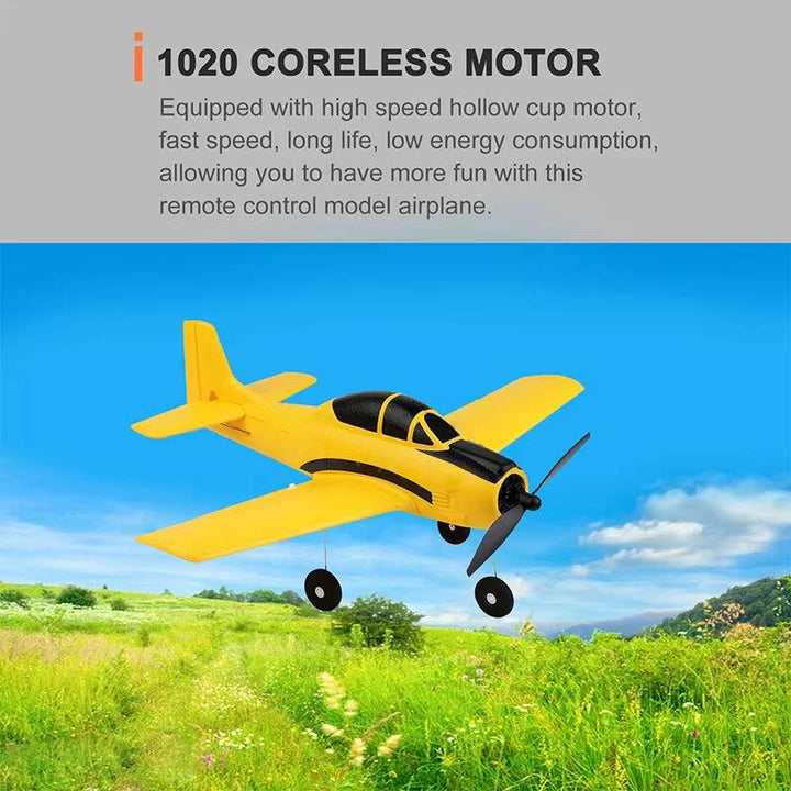 RC Plane 4 Channel 2.4GHz, Easy Fly Trainer with Gyro Stabilizer, 2 Batteries for Beginners and Kids