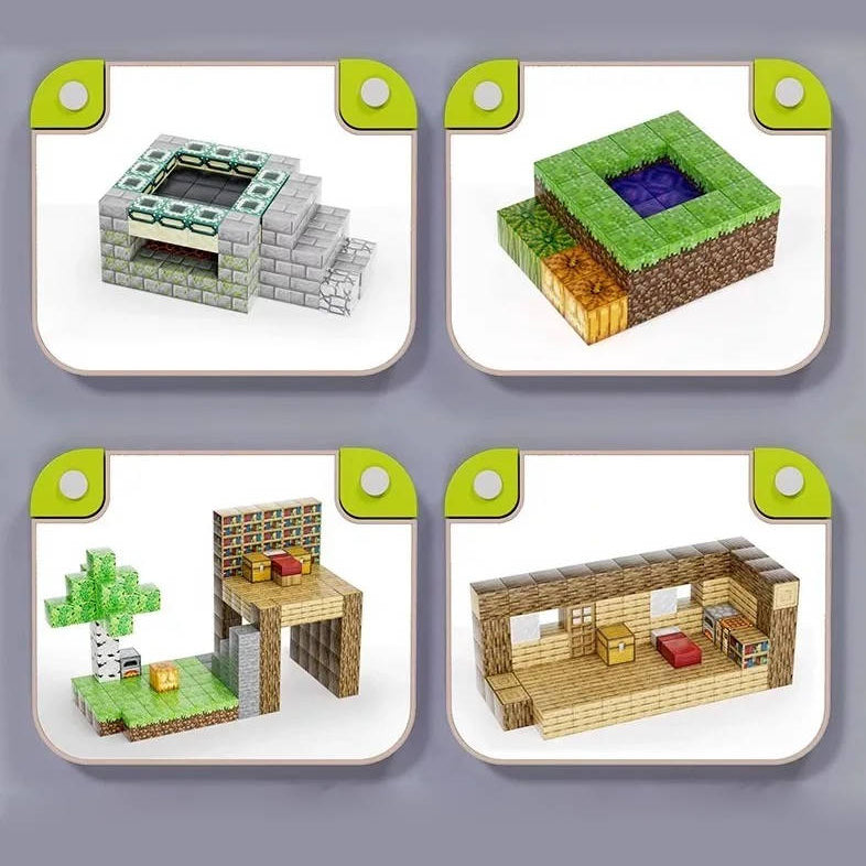 205pcs Magnetic Building Blocks with Storage Box and Figurines