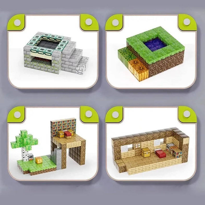205pcs Magnetic Building Blocks with Storage Box and Figurines