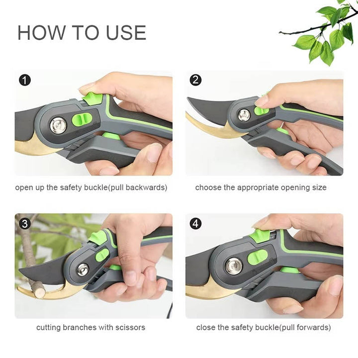 Professional Pruning Shears for Gardening, Cuts 4X Easier with Ultra Sharp SK5 Steel Blade