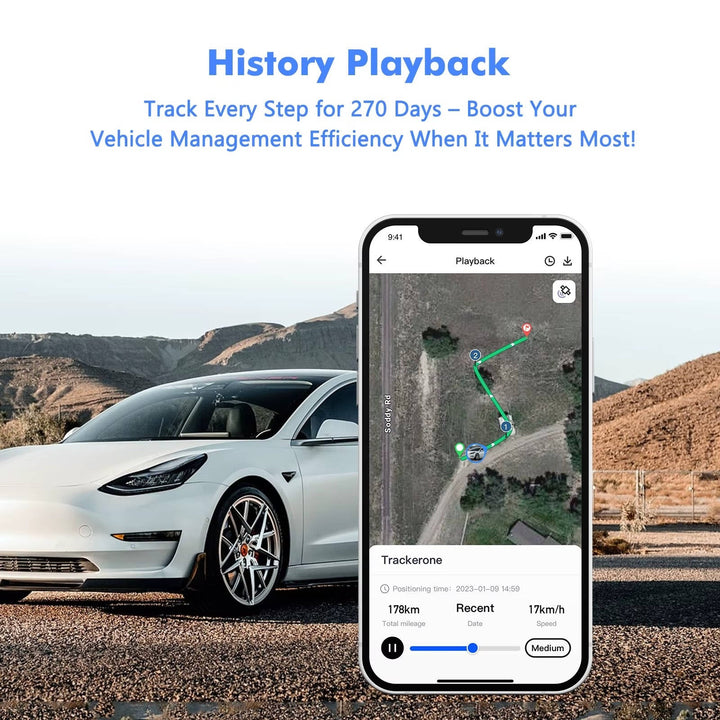 Hidden Wireless GPS Tracker, Global Real Time Car Locator with IoT SIM, Vibration Alarm and Geo Fence, Long Life Anti Theft Device
