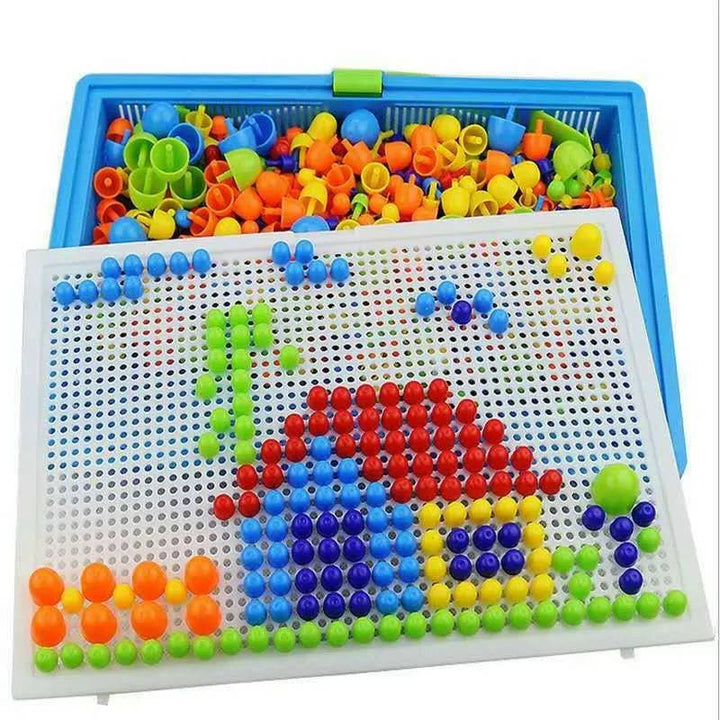 Peg Board Set 296 PCS Kids Mosaic Puzzle Toy with Storage Ages 3 and up