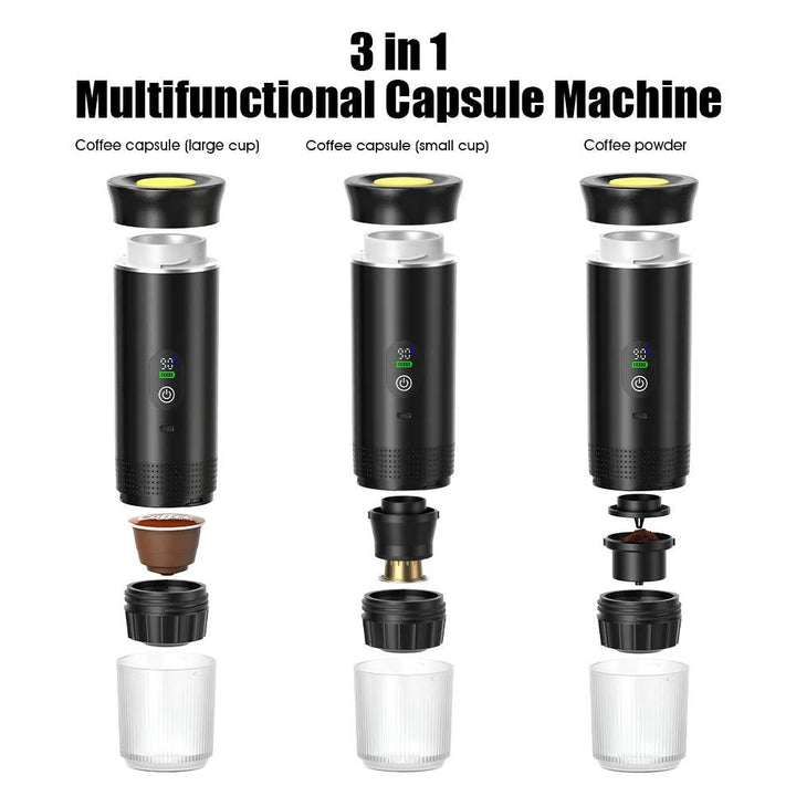 Portable Mini Coffee Machine for Car, Home, Camping, Espresso,Nespresso, Ground Coffee
