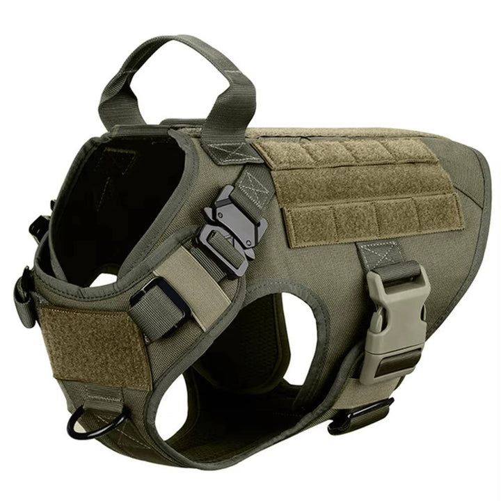 Tactical Military Dog Vest Harness Set with Collar and Leash, Adjustable Training and Hunting Vest for Medium and Large Breeds