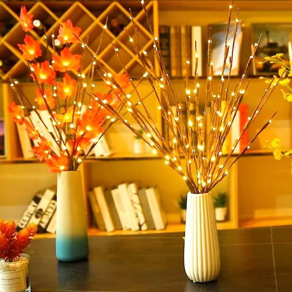 3 Pack USB Powered Prelit Twig Lights, 60 LED Decorative Branch Lights for Vases and Indoor Home Decor (Warm Glow)