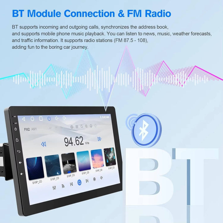 Rotating Touch Screen Car Stereo with Bluetooth and Backup Camera