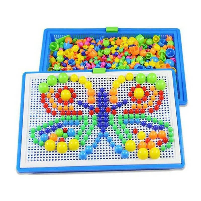 Peg Board Set 296 PCS Kids Mosaic Puzzle Toy with Storage Ages 3 and up