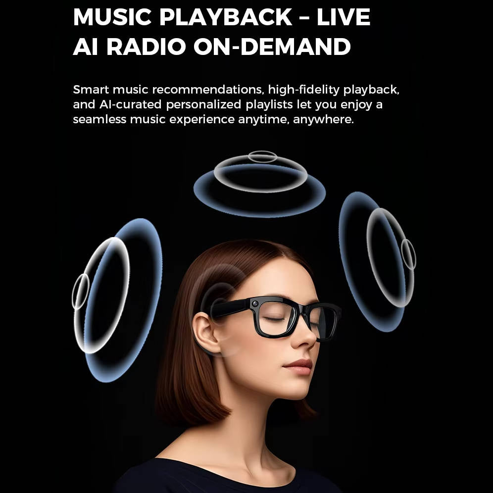 Video Recording Camera Smart Glasses with Bluetooth Audio