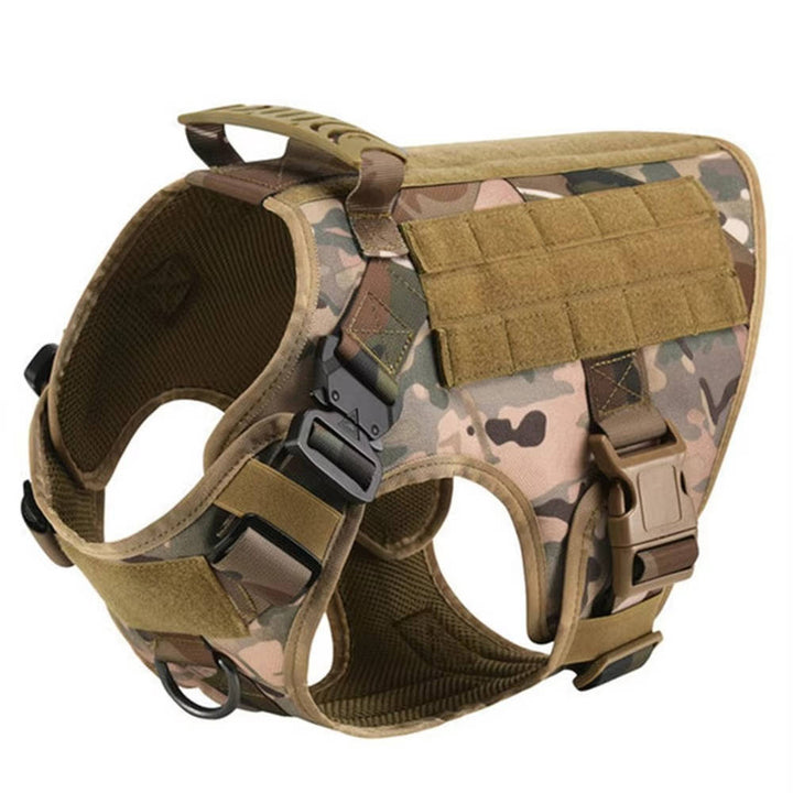 Tactical Military Dog Vest Harness Set with Collar and Leash, Adjustable Training and Hunting Vest for Medium and Large Breeds