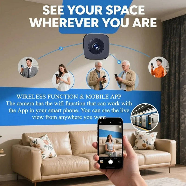 Wireless Mini 4K Wi-Fi Indoor Security Camera With Night Vision Motion Detection