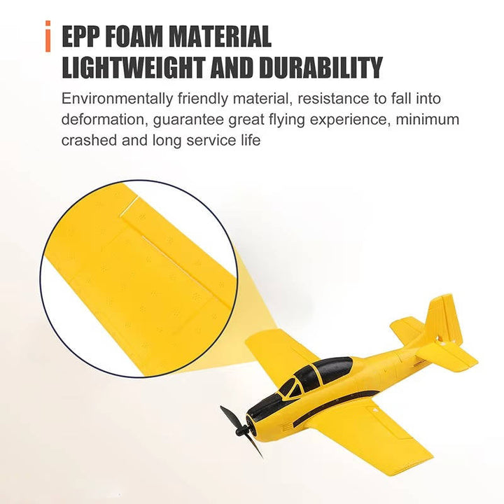 RC Plane 4 Channel 2.4GHz, Easy Fly Trainer with Gyro Stabilizer, 2 Batteries for Beginners and Kids
