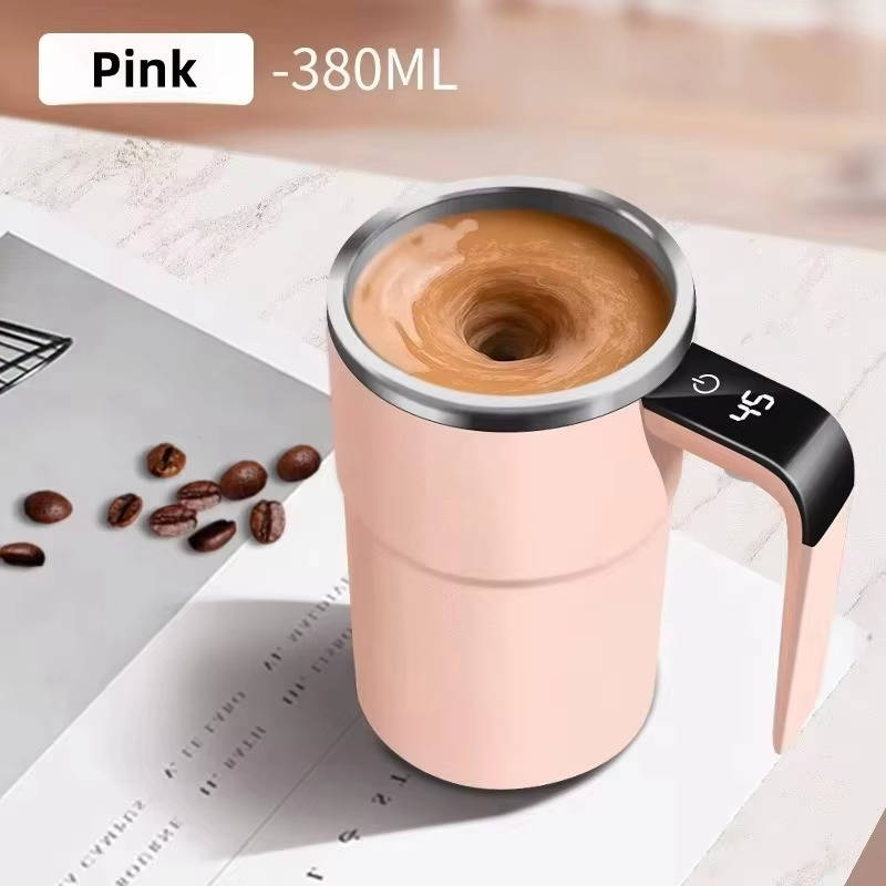 Heated Travel Self Mixing Coffee Mug Waterproof 13 fl oz and USB Rechargeable