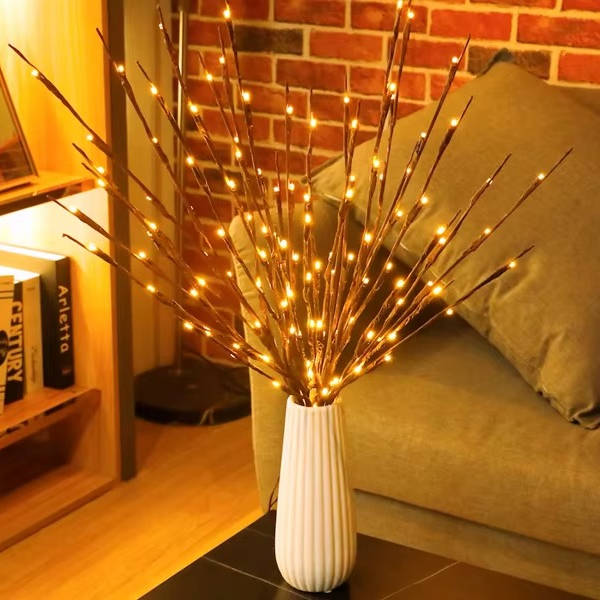 3 Pack USB Powered Prelit Twig Lights, 60 LED Decorative Branch Lights for Vases and Indoor Home Decor (Warm Glow)