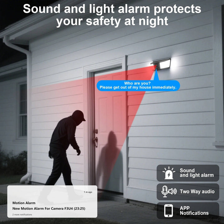2K Wifi Wireless Floodlight Camera, Two Way Audio, Human Detection